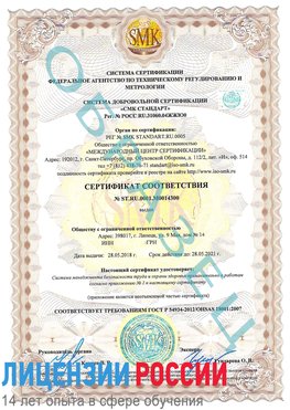 Образец сертификата соответствия Видное Сертификат OHSAS 18001